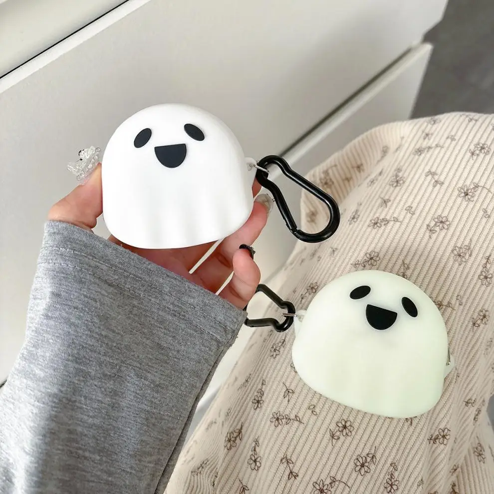 Dünne neue leuchtende Nachtlicht-Geisterhülle für Samsung Galaxy Buds FE2 Pro Live Silikon-Funkkopfhörerhülle Funda mit Haken