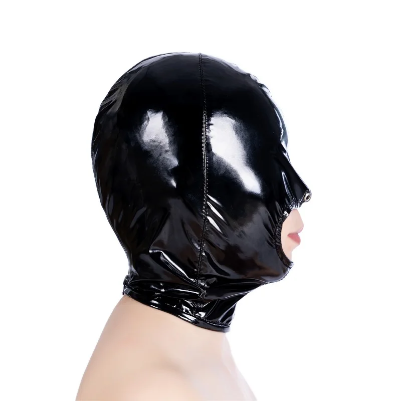 Bondage Gear Pearlite Layer Bdsm Hood With Zipper Erotic Products Fetish Slave Headgear Sex Toys Exotic Costumes Cosplay SM Mask