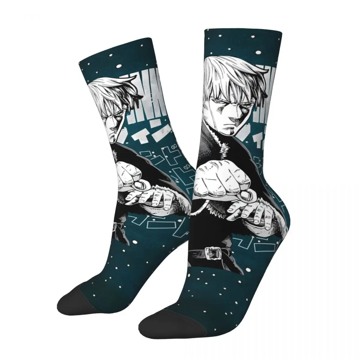 

Crazy compression Thorfinn Vinland Saga Anime Sock for Men Harajuku Thorfinn Seamless Pattern Crew Sock Novelty