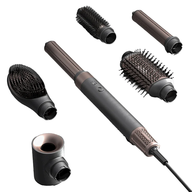 

SMET High Speed 6 in 1 Hair Styler Blow Dryer Brush Straightener Culer Ionic Hot Air Comb Hair Dryer Brush Set