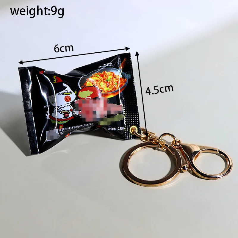 

Korean Style Spicy Noodle Keychain Realistic Samyang Ramen Simulation Food Toy Miniature Pendant Cute Gift for Food Lovers