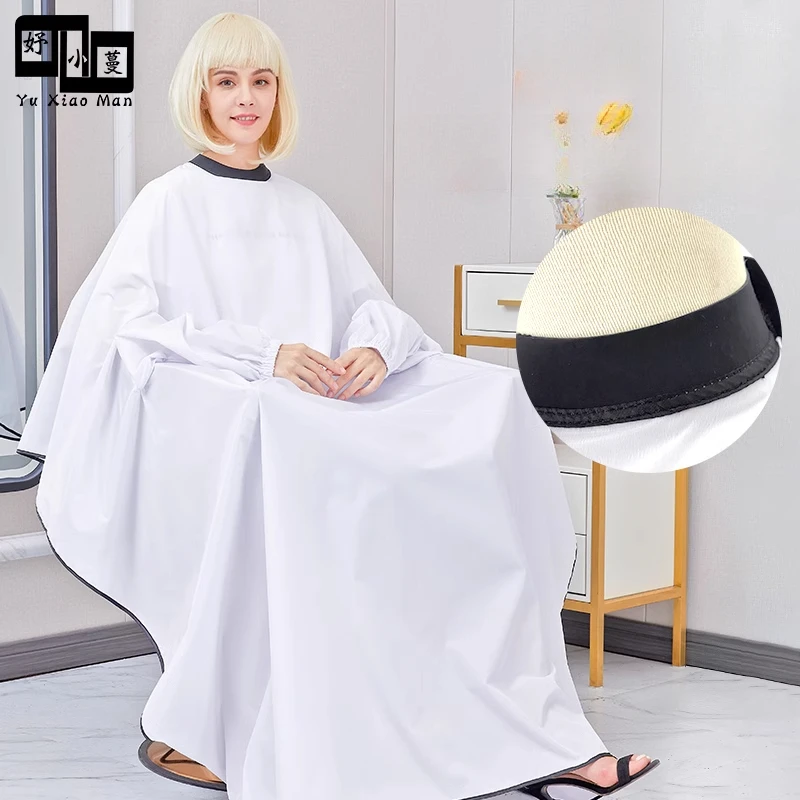 Cape de salon de coiffure en silicone avec manches, coupe de cheveux, coloration, imperméable, coiffeur, tablier de barbier 1