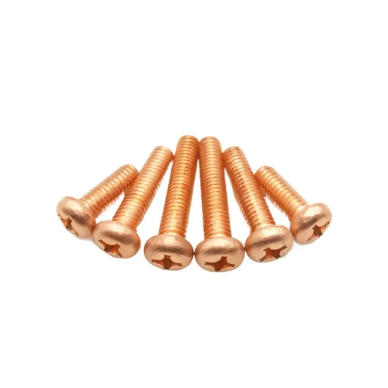 

Red Copper Phillips Round Head Screw Conductive Non-Magnetic Bolt M3 M4 M5 M6 Corrosion Resistant for PCB Electronics