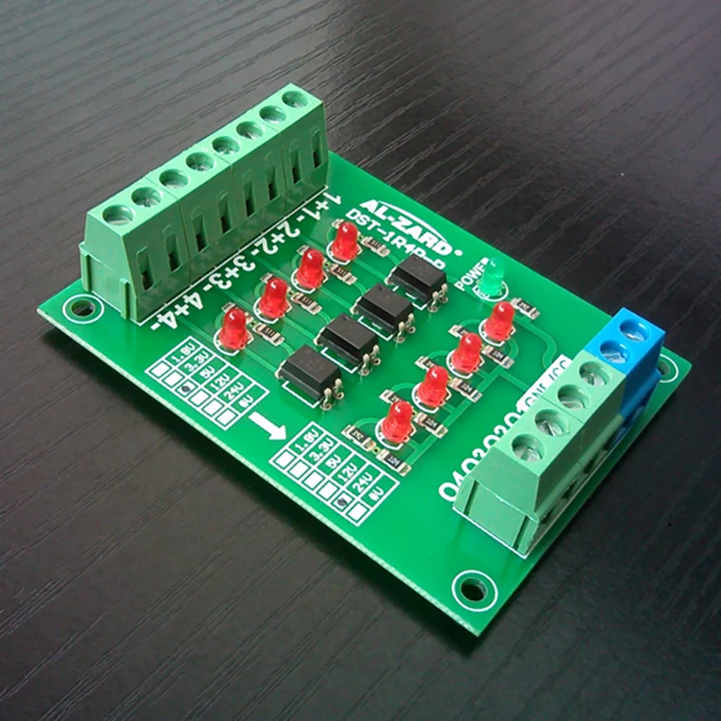 4-channel Photoelectric Isolation Module Level Voltage Conversion Board PNP Output DST-1R4P-P