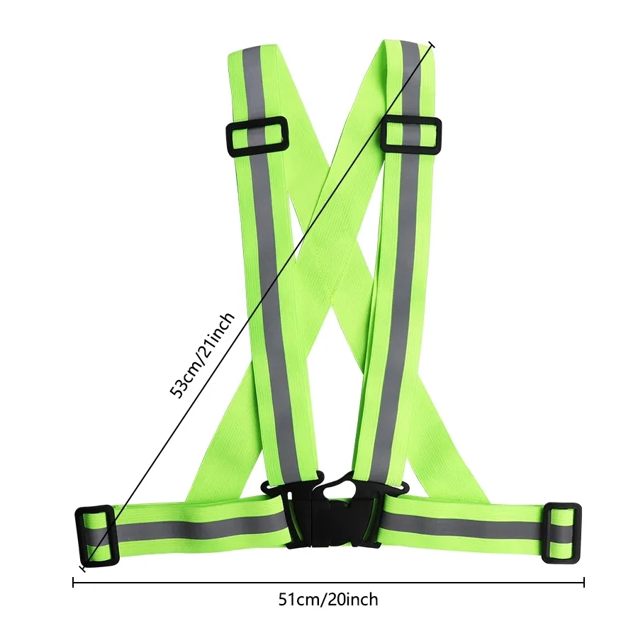 Outdoor Night Walking Safety Vests Highlight Adjustable Lightweight Reflective Vest Biking Safety Straps Waterproof Running Gea