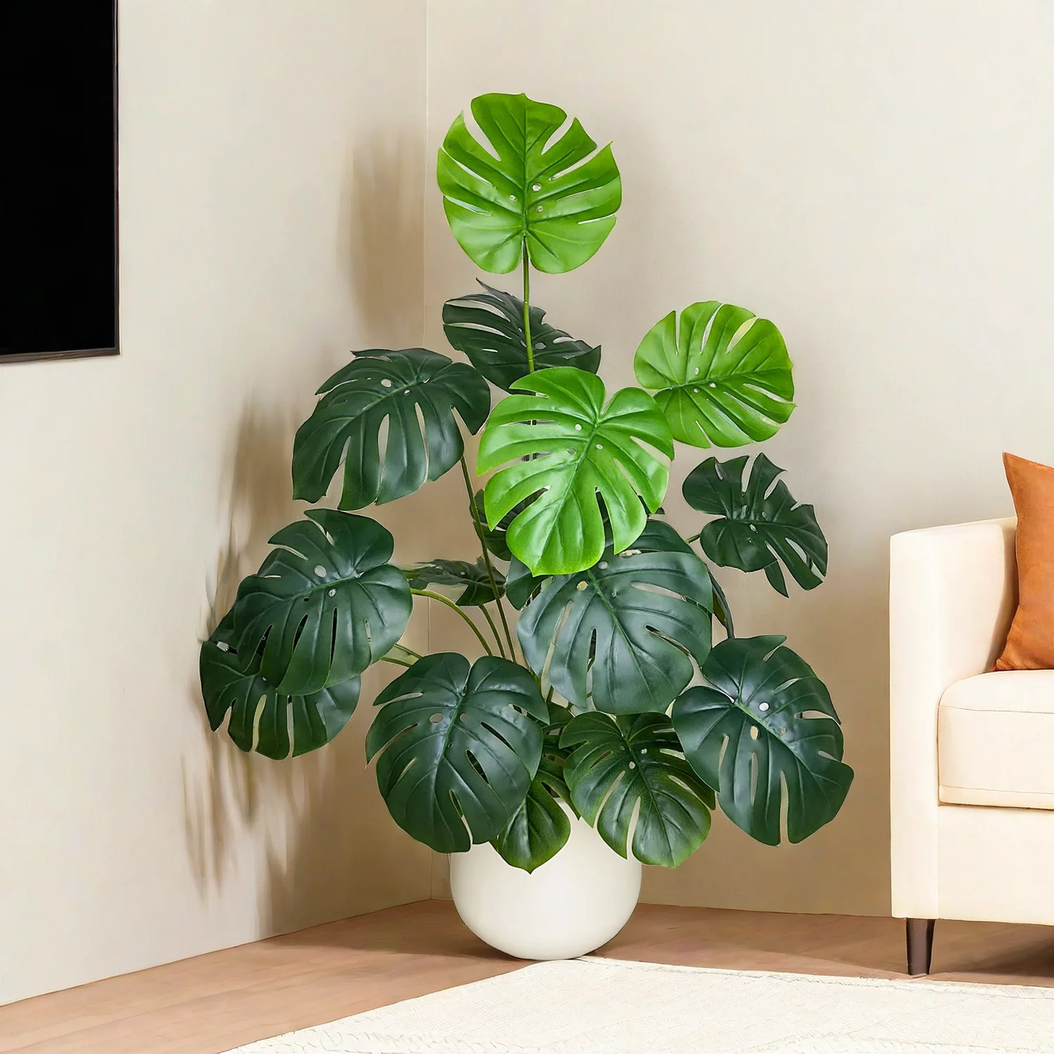 65/100cm Monstera Pflanze Kunststoff blatt kleine gefälschte Pflanze Topf dekorative Indoor künstliche Pflanze für Wohnkultur Büro