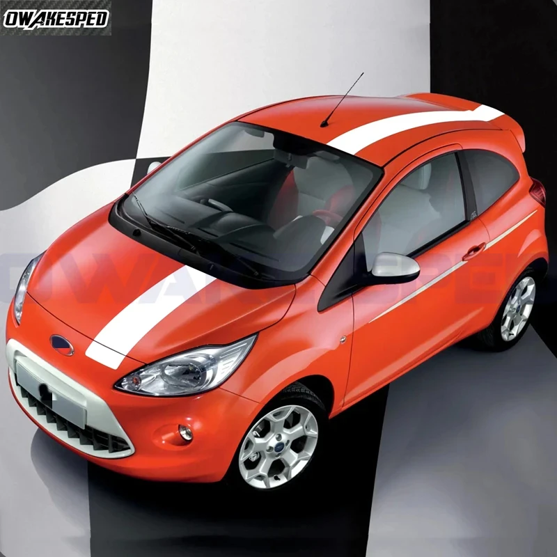 

3 шт. наклейка на капот автомобиля на крышу и хвост гоночные аксессуары для стайлинга спортивные полосы для Ford KA + автодекор виниловые наклейки пленка для всего тела