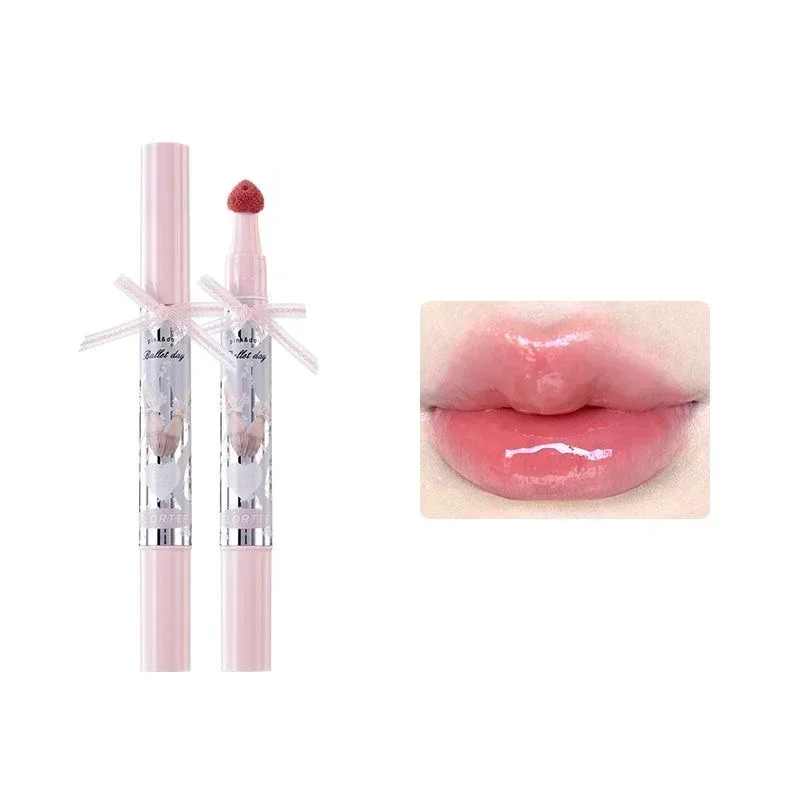 FLORTTE Butterfly Knot Solid Lip Gloss Water Light Glitter Clear Lipstick Glaze Jelly Moisturizing Lip Tint Cosmetics Makeup
