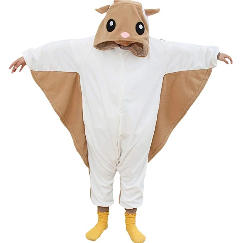 Kids Flying Squirrel Onesie Adult Women Men Kigurumis Pyjamas Animal Cartoon Pajama Homewear Halloween Cosplay Party Costume XXL