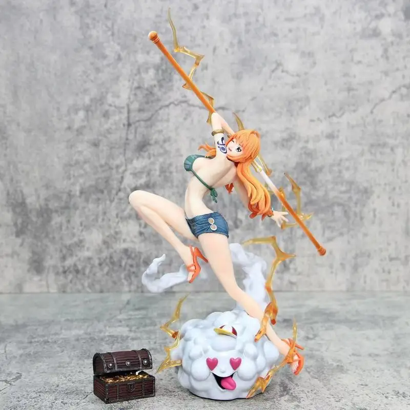 29cm One Piece Anime Figures Nami Action Figurine Trousers And Shorts Statue PVC Ornament Collectible Model Decoration Toy Gifts