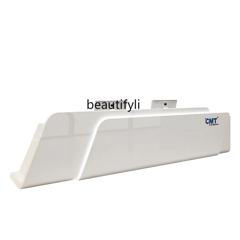 

Modern company, hotel reception desk custom paint beauty salon checkout page special-shaped simple bar