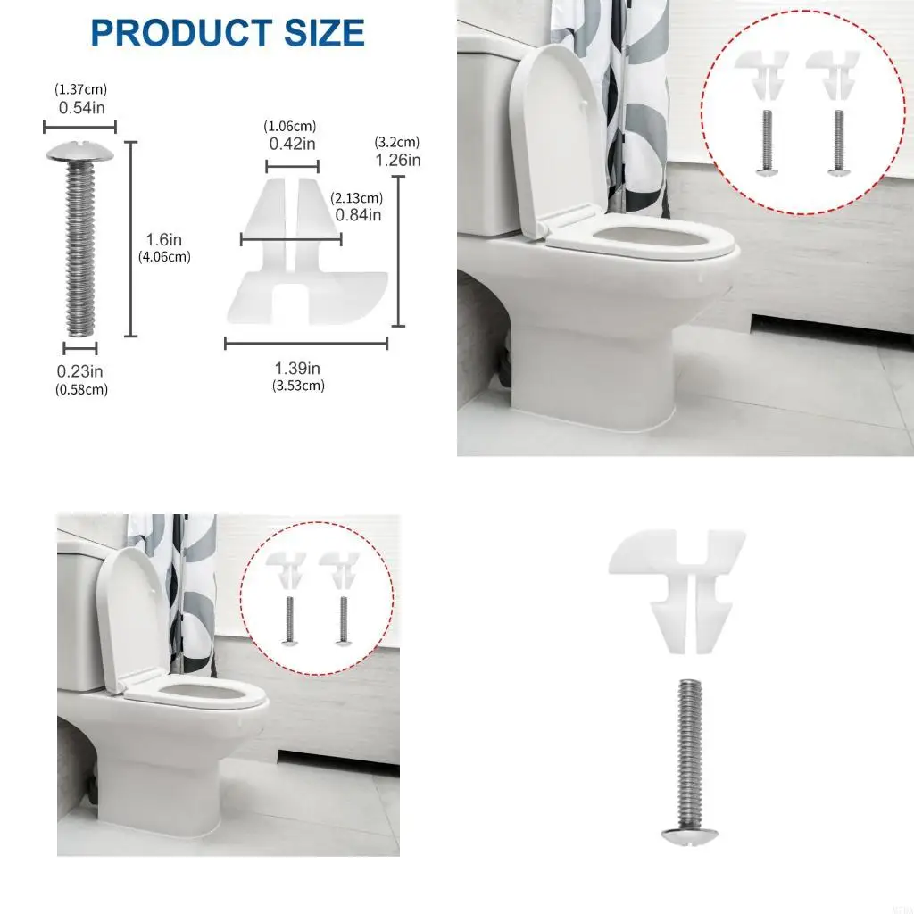 

M7DA 2Pcs Quick Replacement Toilet Screws Mounting Hardware Easy to Install