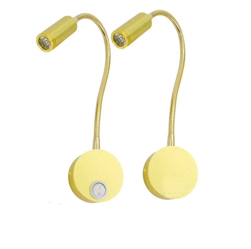 1W 3W 12V 24 VOLT Gold Body Led Reading Lights Wall Mounted