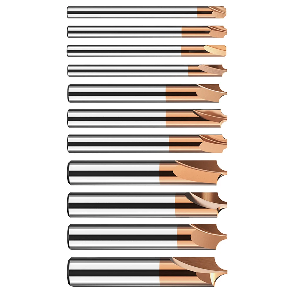1pc 2T Corner Rounding End Milling Cutter R0.5-R6.0 TiCN Coated Carbide Router Bit For CNC Machine Milling Tools Metal Cutter