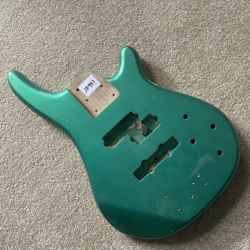 KB017 Metallic Green Color Active Pickups 5 or 6 String Electric Bass Semi Finishing PJB Bass Body Right Hand for DIY Replace