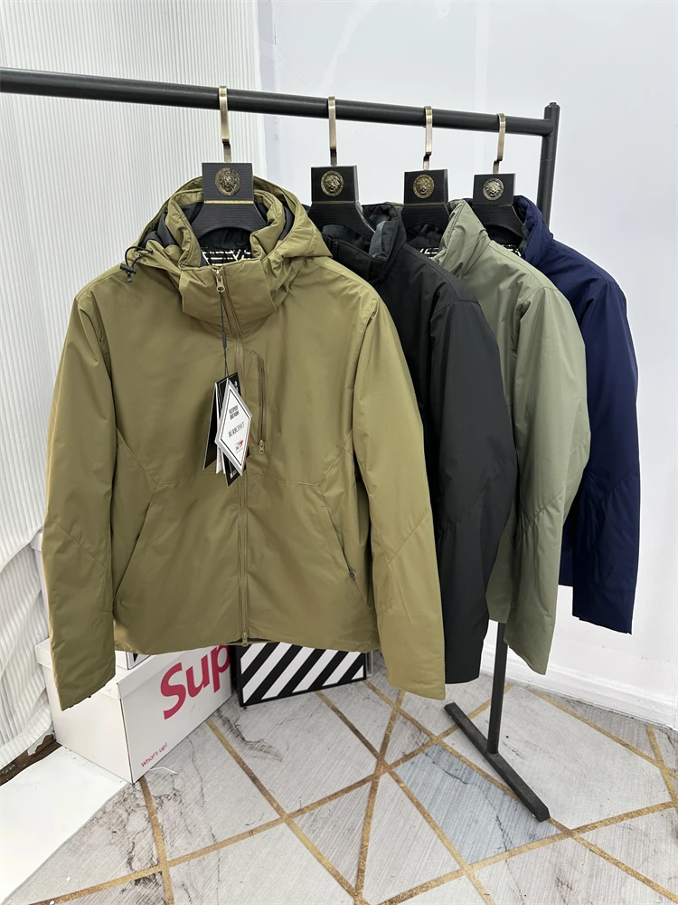 

Thiened Cotton Jaet Men's Outdoor Faion Windproof Water-resistant Autumn Winter Hooded Coat Stand Sle Zipper Closure