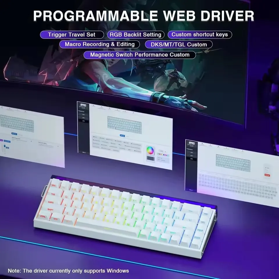 AULA HERO 68HE – interrupteur magnétique de jeu mécanique filaire, 8K HZ RGB, échange à chaud, clavier Esports, accessoires informatiques personnalisés, cadeaux, nouveau