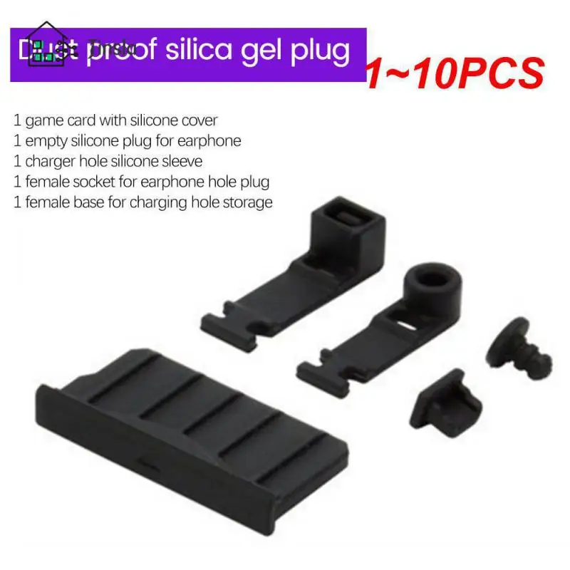 1~10PCS Cover Card Slot Earphone Jack Black High Quality For New 3ds Xl/ Ll 3dsxl 3dsll 2ds Cover Anti-dust Plug