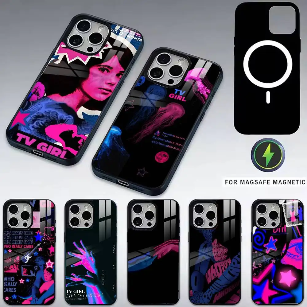 

T-TV Girl Band-d Phone Case For iPhone17,16,15,14,13,12,11 Plus,Pro Magnetic For Magsafe Wireless Charging