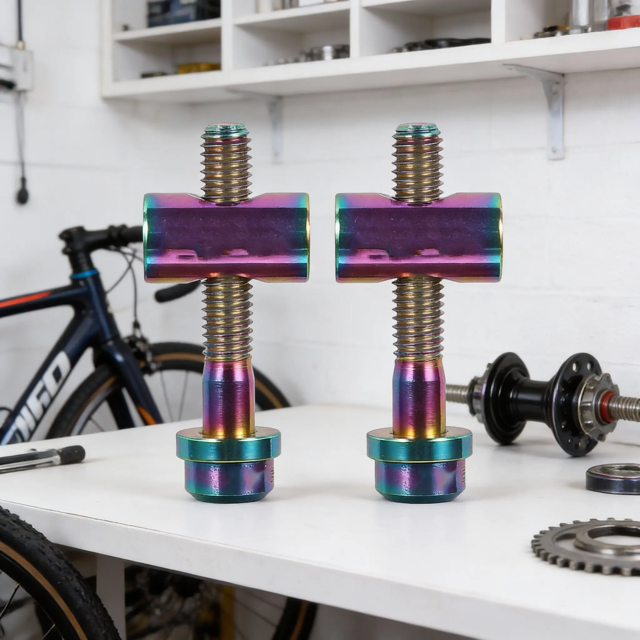 2Pcs Bike Seat Tube Screws Titanium Alloy Fixed Bolts Precision Cnc Threaded Saddle Clamp Screws M5x30mm Cycling Parts
