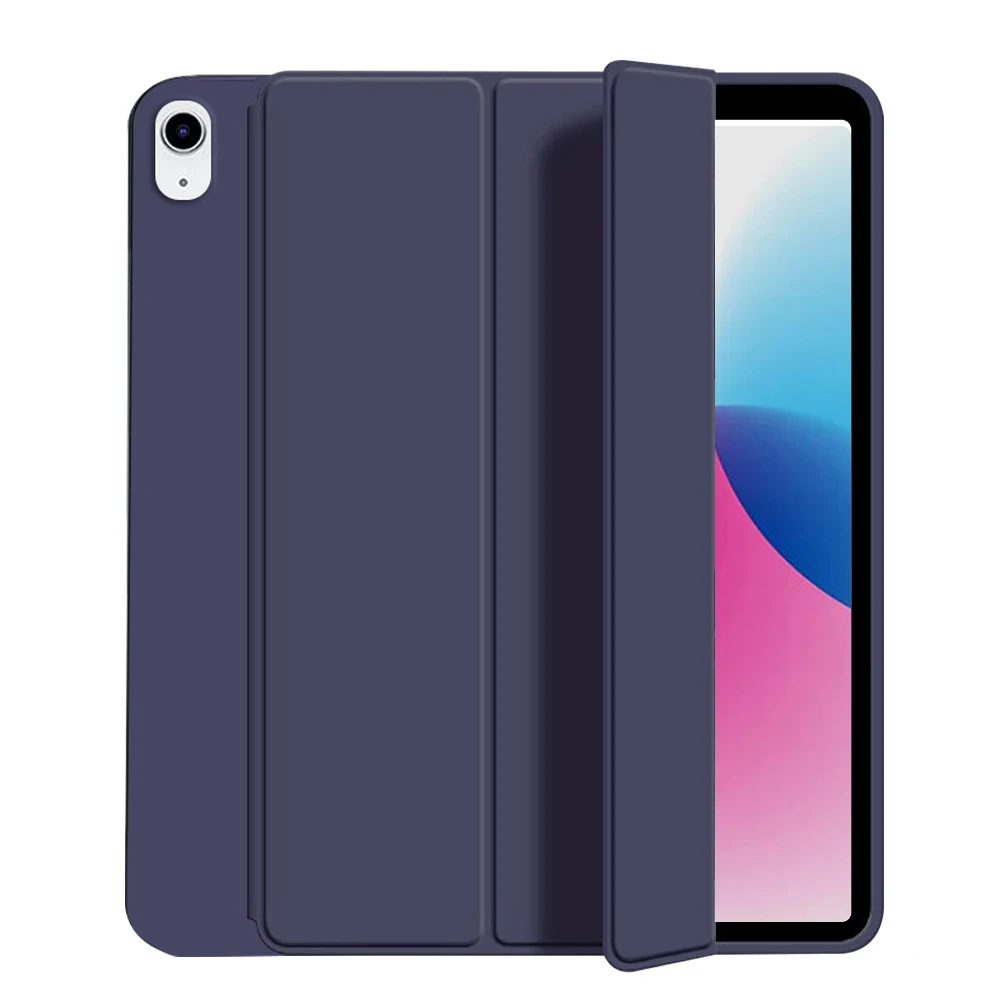 voor iPad 5/6/7/8/9/10e generatie Compatibel met Air 4/5/6/7 Pro 11, drievoudige standaard intelligente beschermhoes met zachte TPU-hoes