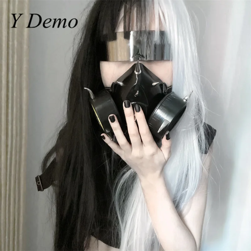 Y Demo Punk Rivets Cosplay Mask Dark Streetwear Masquerade Custom Party maschere di gomma