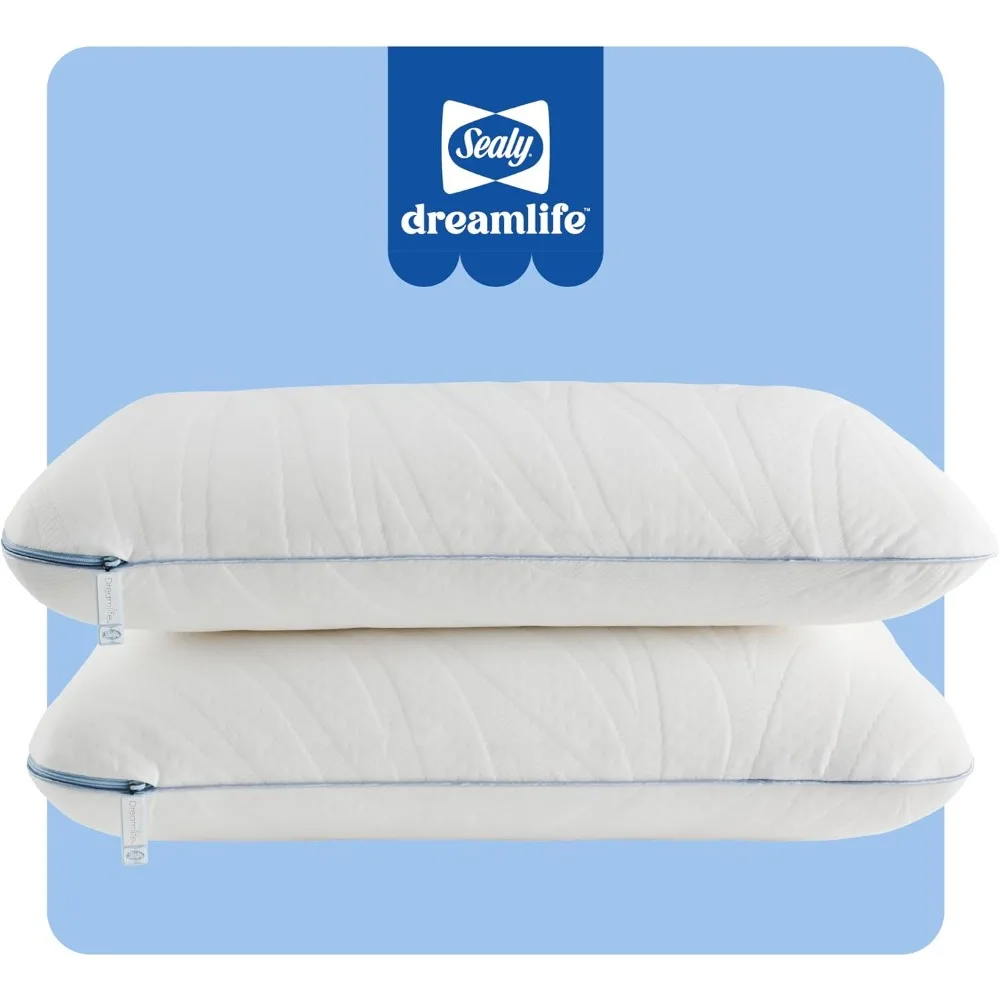 

SEALY Dreamlife Queen Size Технология охлаждающей защиты поверхности из пены с эффектом памяти, съемный чехол, который можно стирать в машине, гарантия 1 год, белый