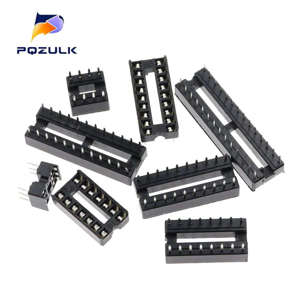 Piezas IC seat 6, 8, 14, 16, 20, 24, 28, 32, 40 Pines, 2,54 MM, Pin Pitch, MCU, Base de Chip, ranura de enchufes Ic