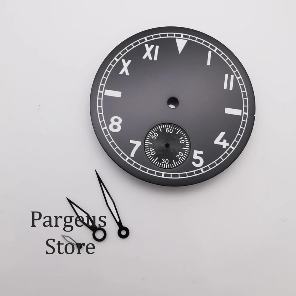 43mm Brushed PVD Coated Sapphire Glass Steel Watch Case Dial Hands Fit ETA 6498 ST3620 Hand Winding Movement