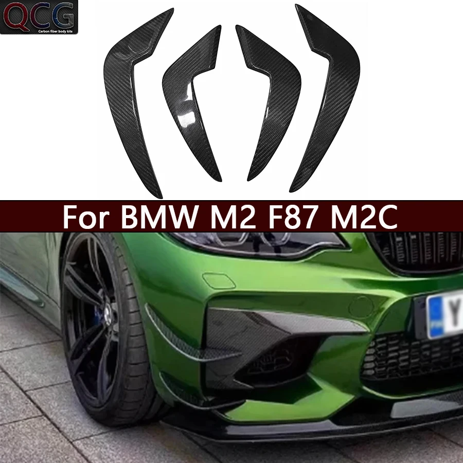 

For BMW M2 F87 M2C Carbon Fiber Front Bumper Wind knife Splitter Spoiler Canard Air Knife Surround Trim Car accessories Body Kit