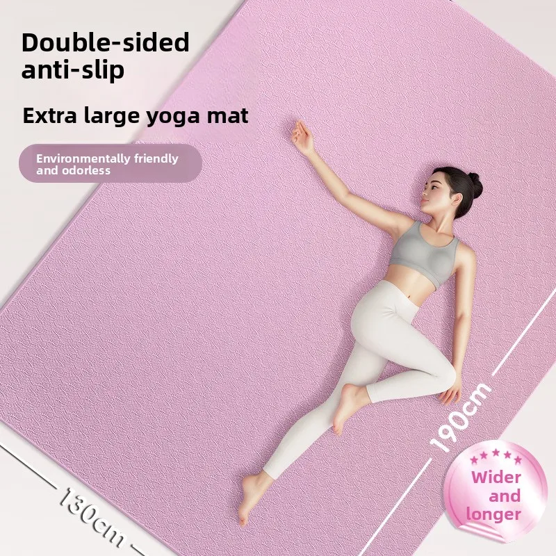 Two Person Yoga Mat Large Size Non Slip Thick TPE Fitness Mat Dance Rope Skipping Workout Mat Yoga Mat Thick Gymnastics Mat