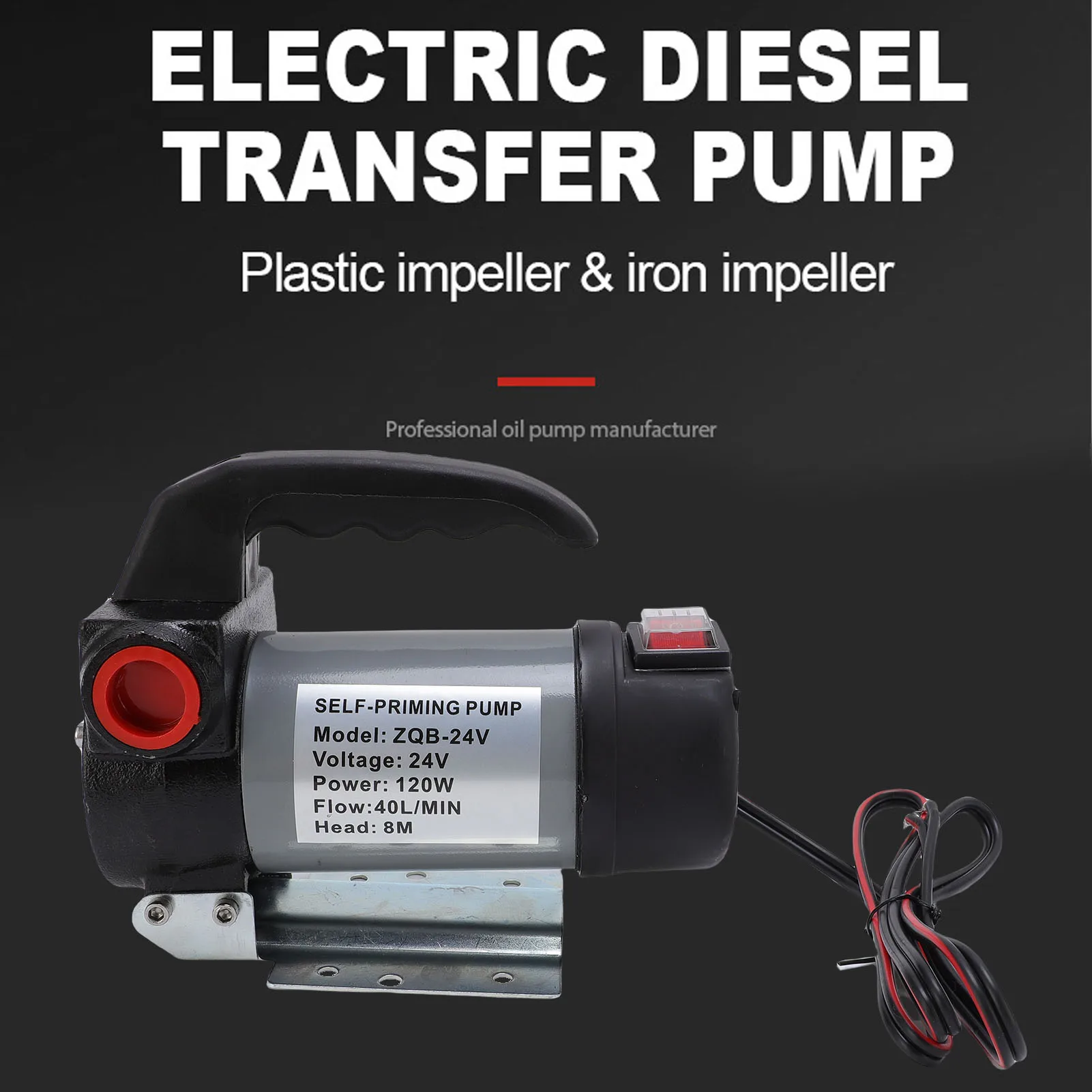 

Fuel Pump Kit 120W 40L/min Pure Copper Motor Self Priming Fuel Transfer Pump for Gas Station