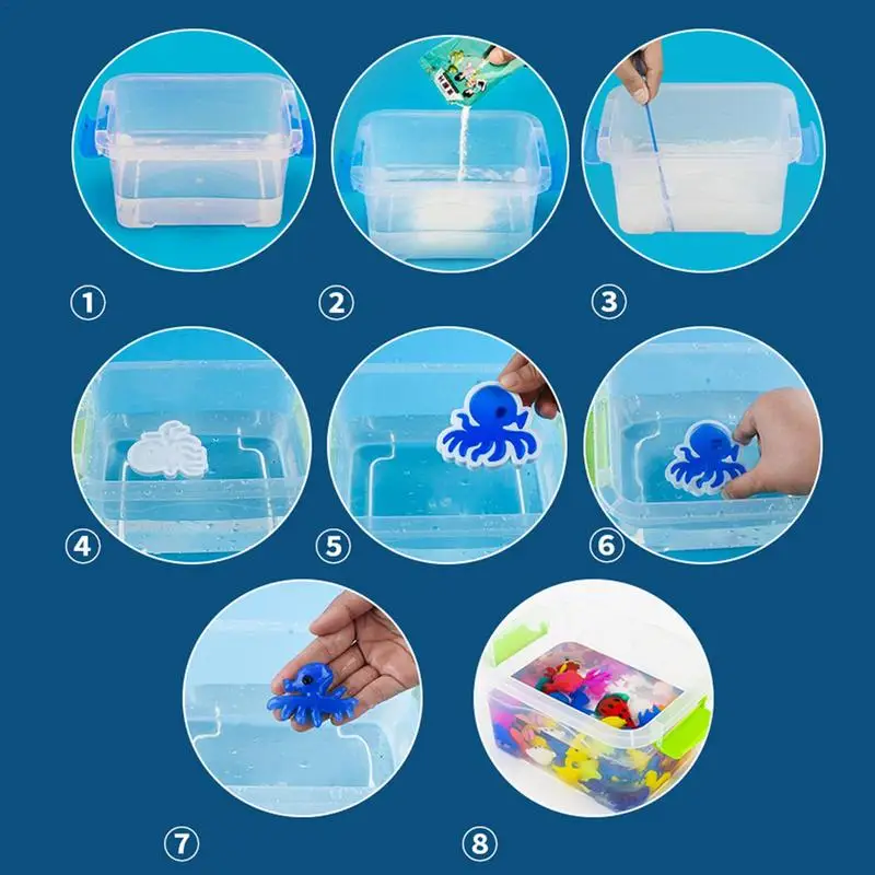 Magic Water Elf Toy Set 3D Handmade Magic Gels Water Elf Playset Colorful Early Educational Sensory Toys Christmas Birthday Gift