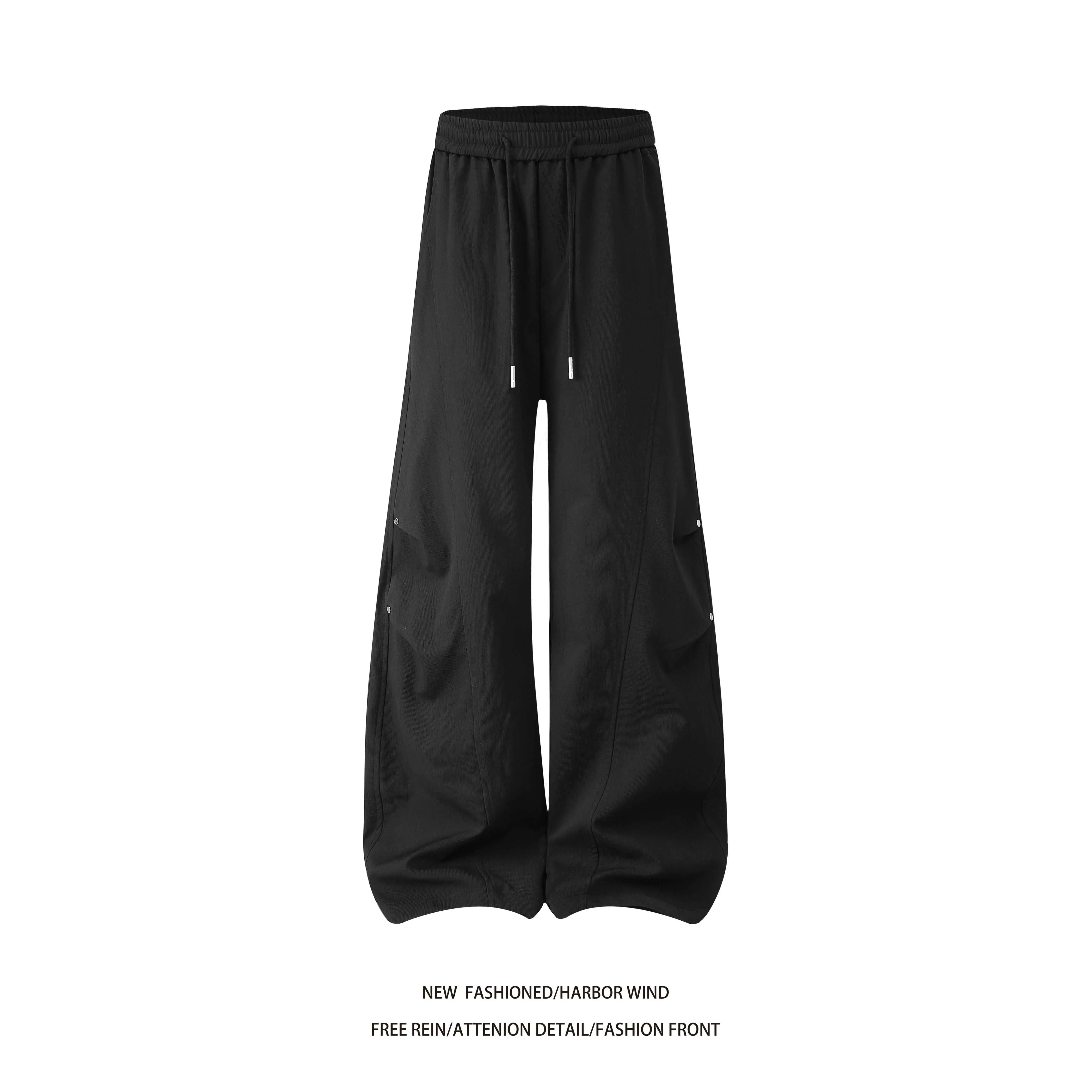 2026 New American‑Style Deconstructed Pleated Rivet Cargo Pants, Versatile Loose Banana Cut Casual Trousers for Men K26474