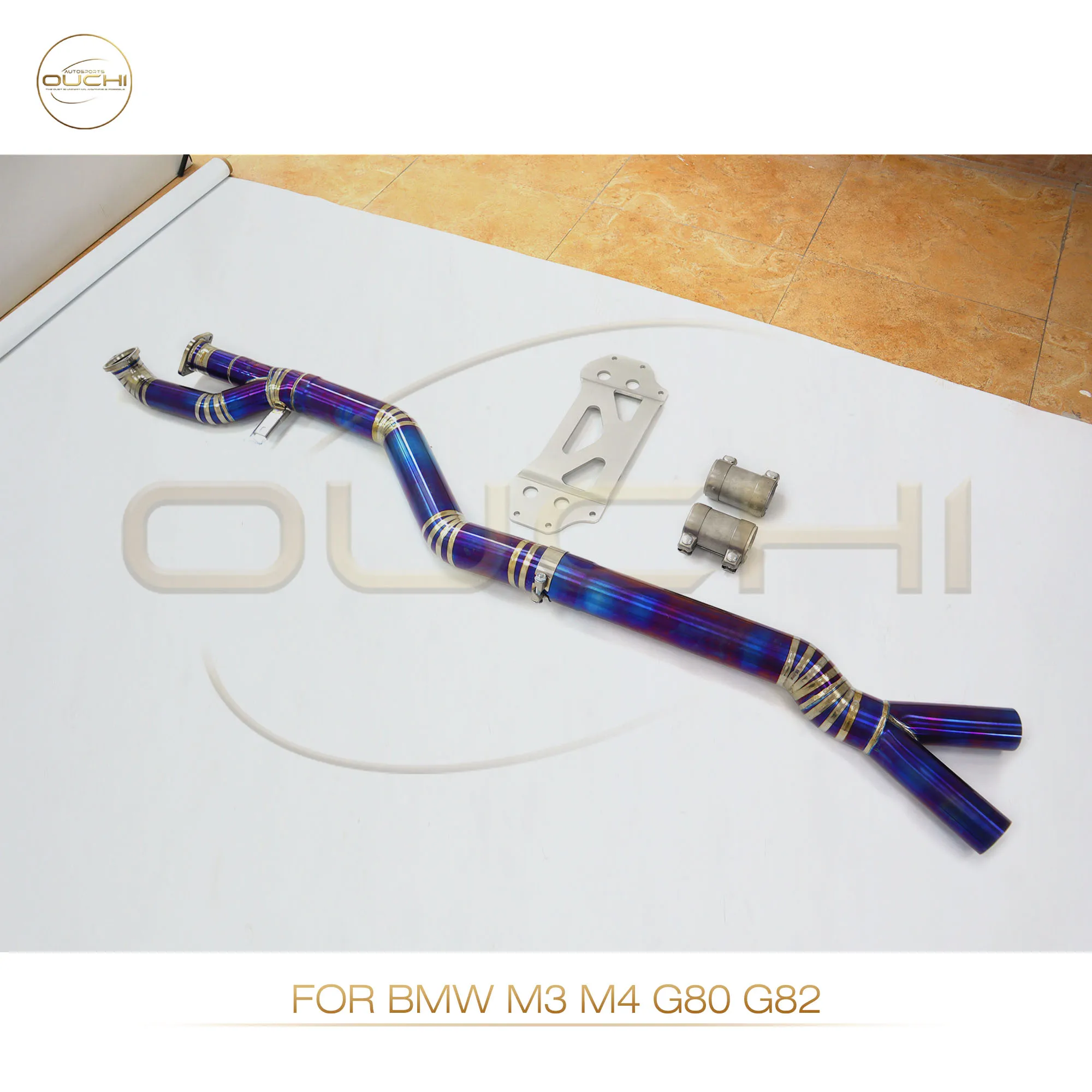 

OUCHI Factory Direct Sales Middle Pipe for BMW M3 M4 G80 G82 TC4 Single Tube Good Heat Dissipation Car Exhaust With Baffle