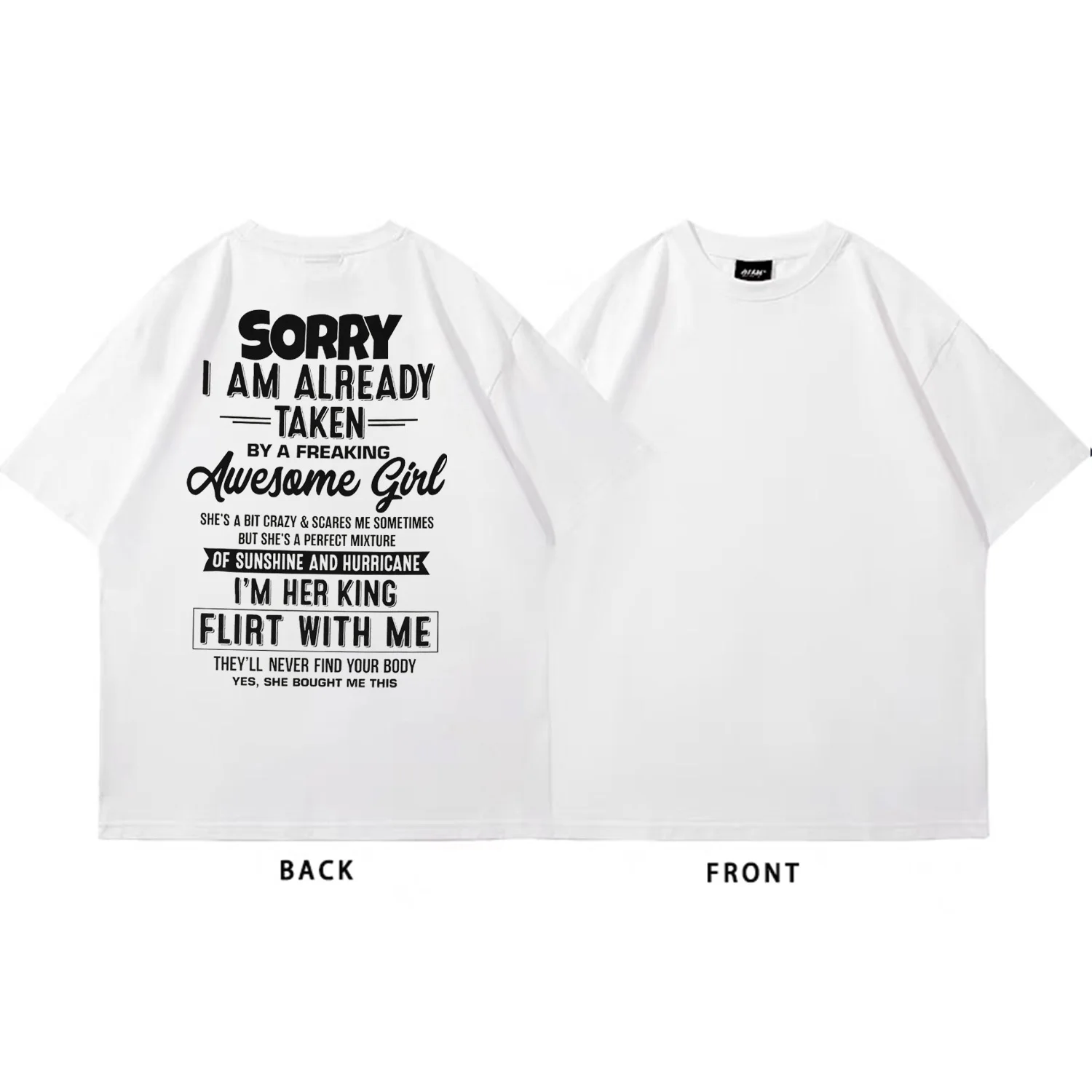 تي شيرت "معذر بالفعل" "أنا في حب فتاة رائعة" قميص رجالي قطن 100% مضحك ومسلي #4