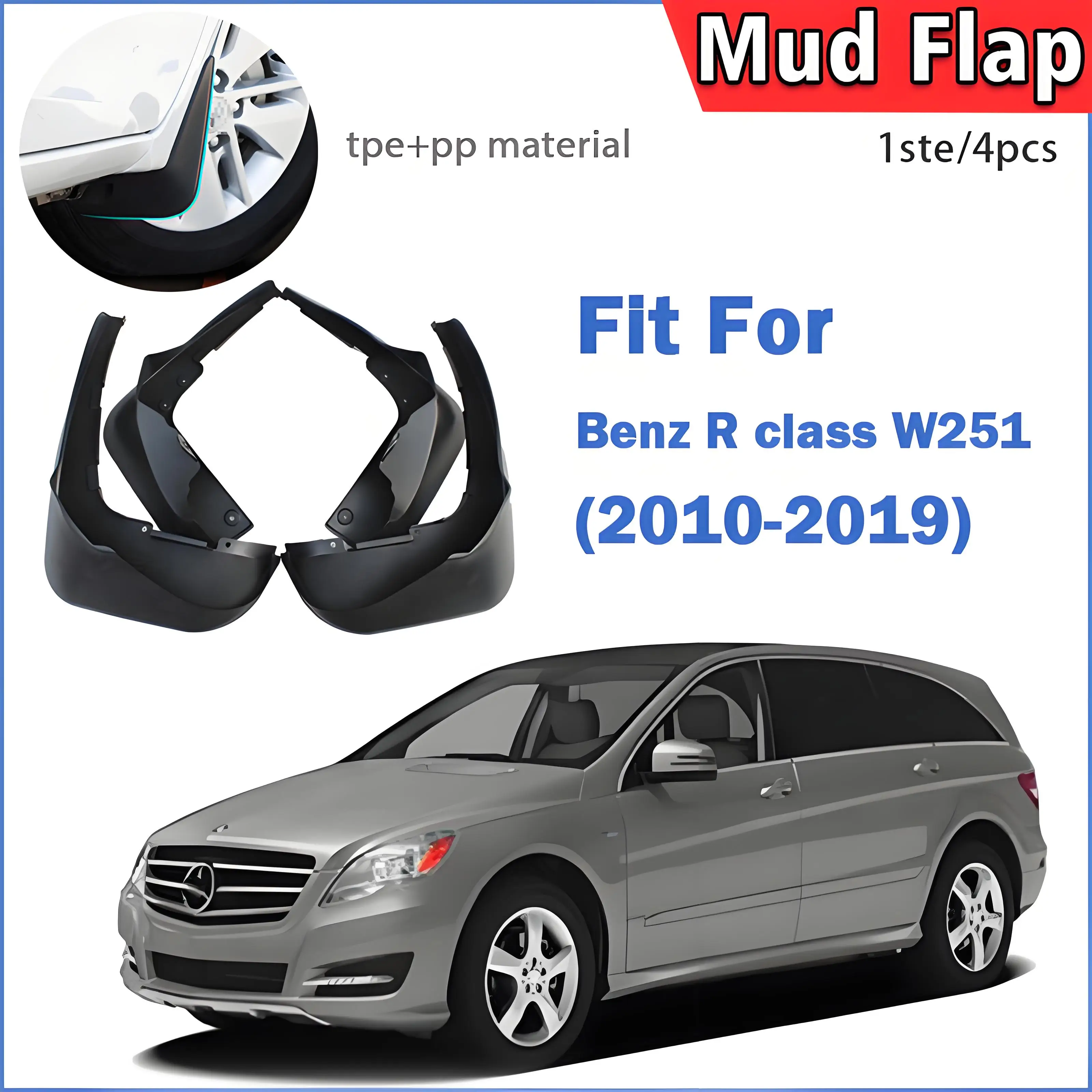 

FOR Benz R class W251 R350 R280 R300 R400 R500 Mud Flap Guards Splash Mudguard Fender Mudflaps Car Accessories Front Rear 4pcs
