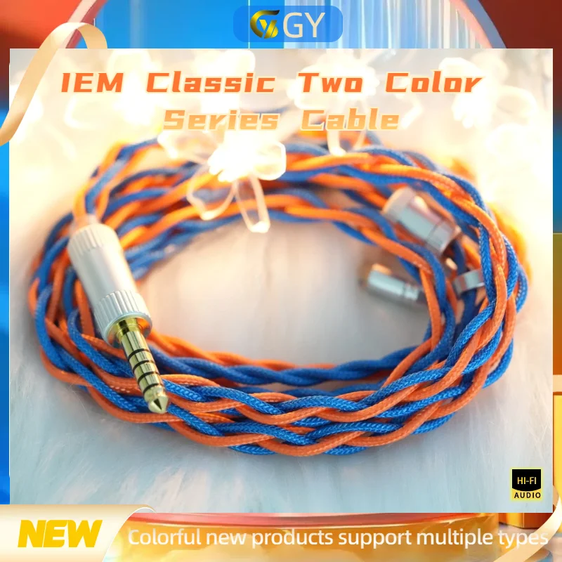 

GYHIFI 4core dual color cotton yarn IEM headphone upgrade cable/MMCX/2PIN/3.5/4.4/Balanced/Stereo/OCC