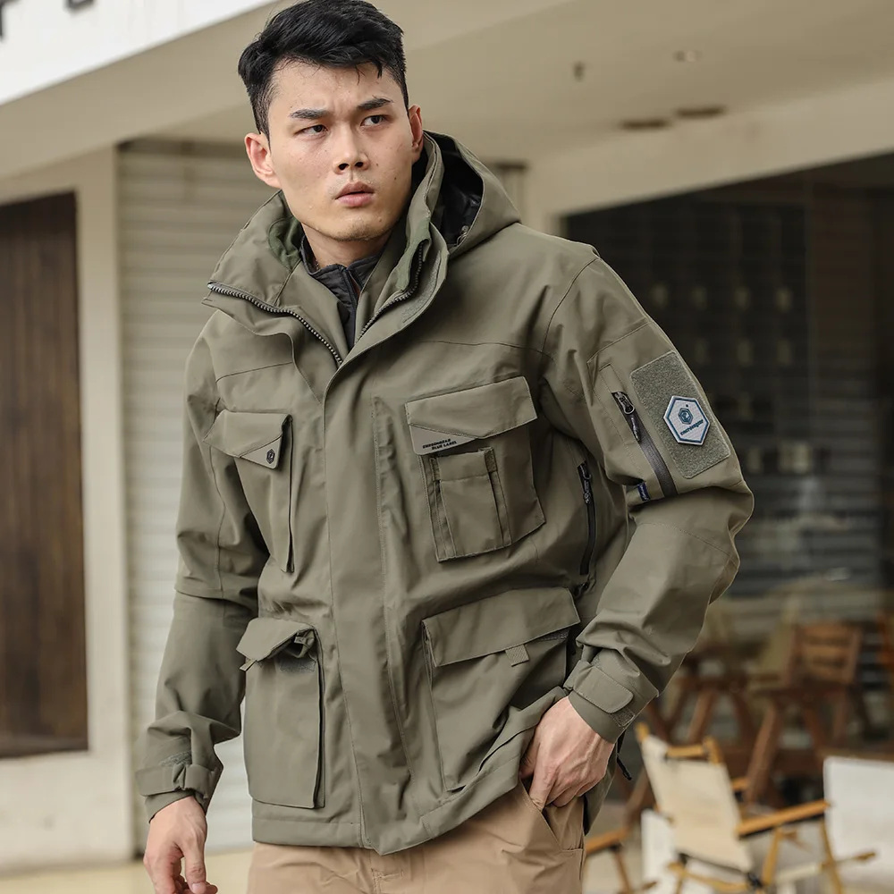 Emersongear Blue Label Funkcja „Dimorphic Egret” Płaszcz wiatrowy Wodoodporna kurtka Ergonomia Multi Pocket Outdoor Hunting RG