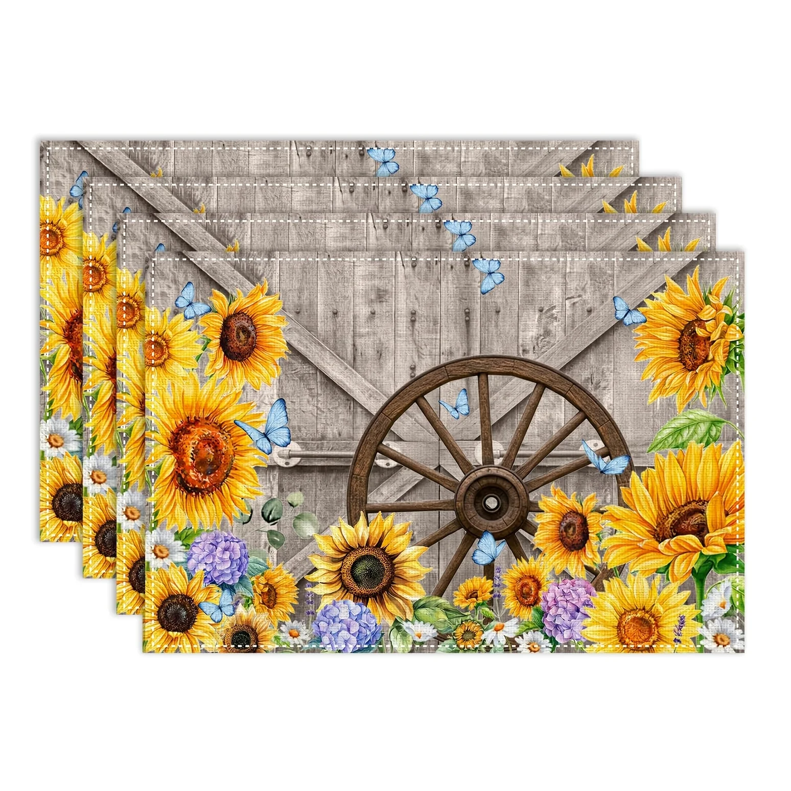 Watercolor Rosh Hashanah Placemats Heat Resistant Table Decor Dining Room Holiday Feast Family Indoor Gathering Table Gift