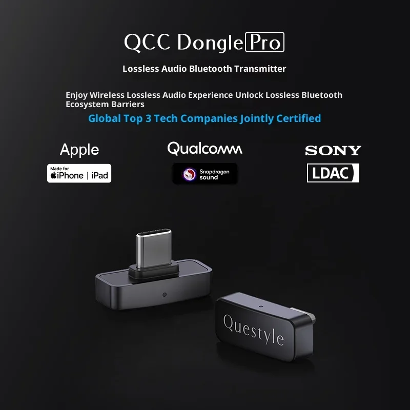 Questyle QCC Dongle Pro LDAC Bezstratny Transmiter Bluetooth 5.4 Obsługuje Snapdragon Sound z AptX w prezencie