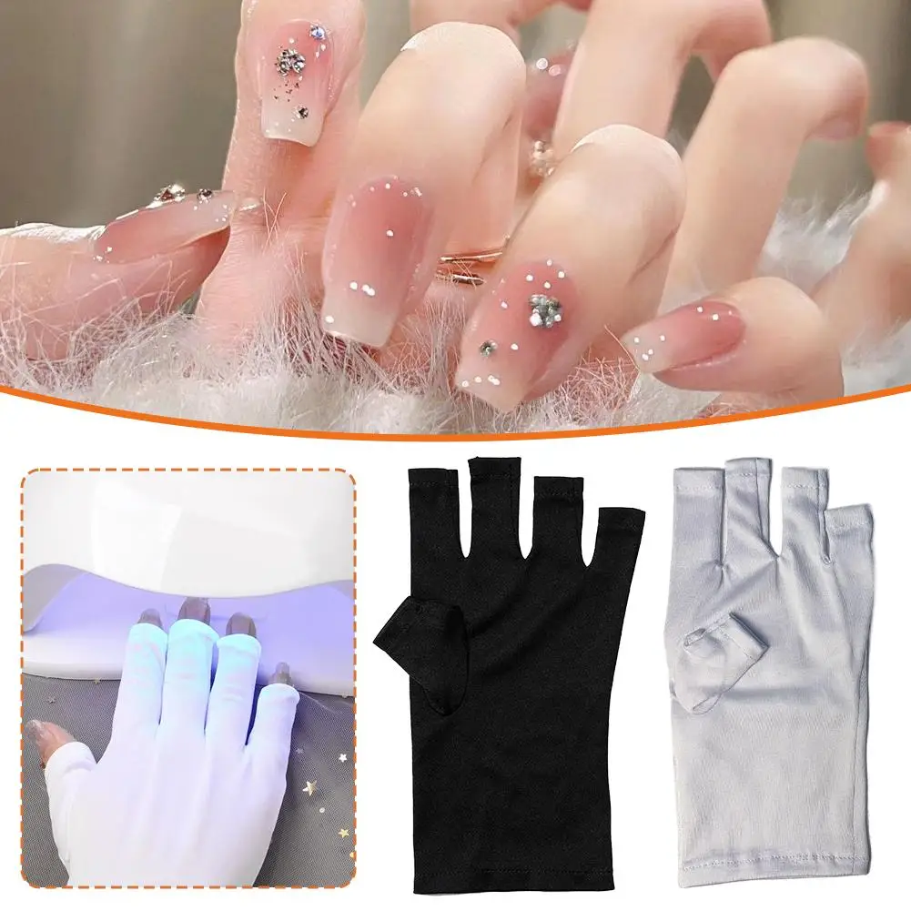 Rękawiczki UV do paznokci, rękawiczki chroniące przed promieniowaniem UV, bez palców dla kobiet, do manicure żelowego, chroniące przed światłem UVA UVB do lampy do paznokci żelowych.