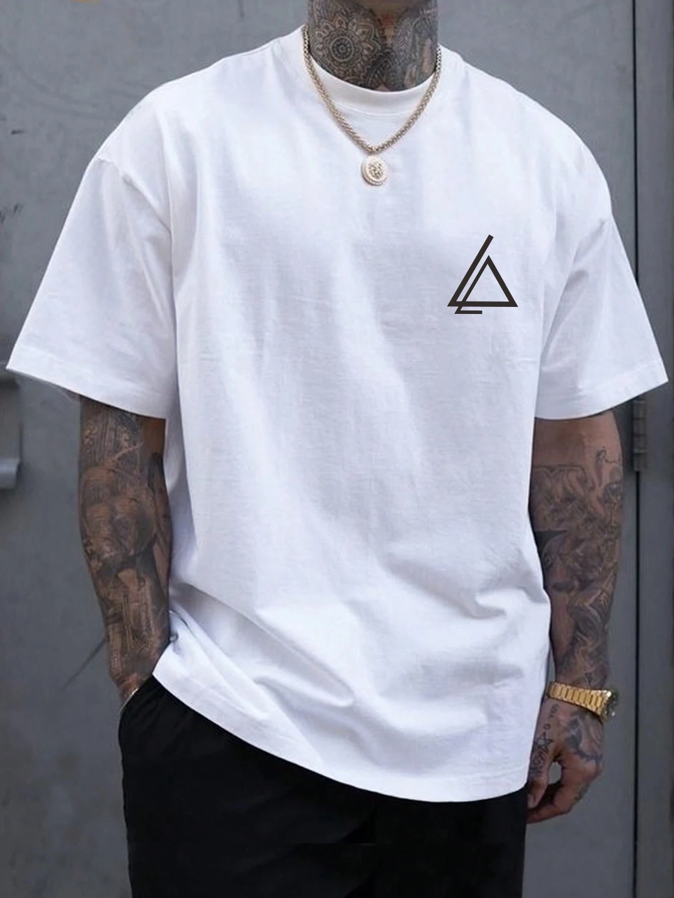 

Мужская модная простая футболка с принтом, летняя уличная трендовая футболка с круглым вырезом и коротким рукавом, свободный и удобный хлопковый топ, мужская одежда