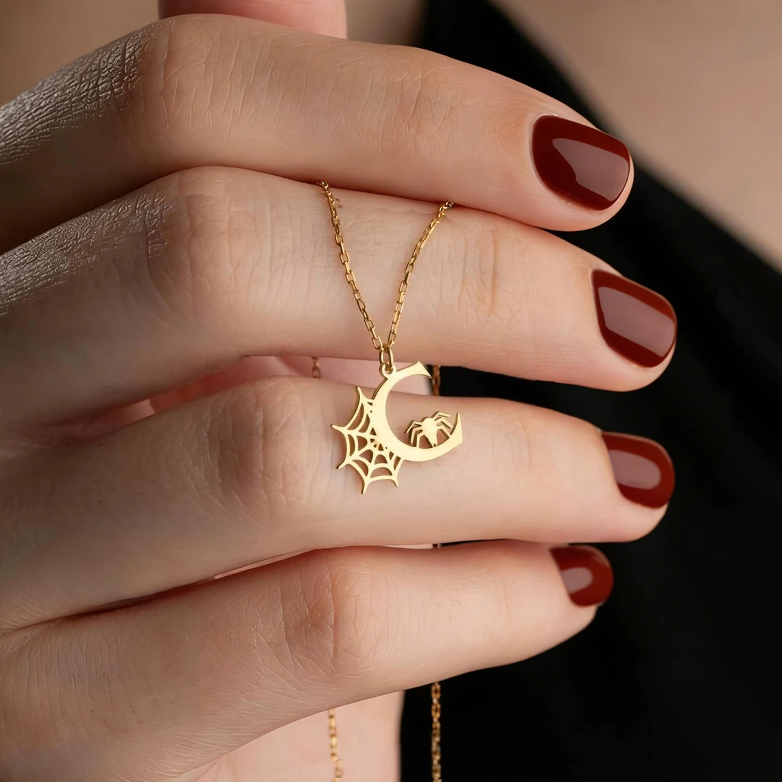 

Customized Spider Web Initial Necklace for Women Kids Personalized Custom Letter Spider Pendant Necklace Halloween Jewelry Gift