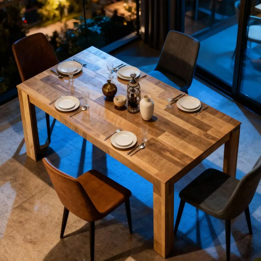 71 6ft Kitchen Dining Room Table for 6 8, Large Farmhouse Dinner Table, Wood Rectangular Long Tables for Big Family, Waterproof