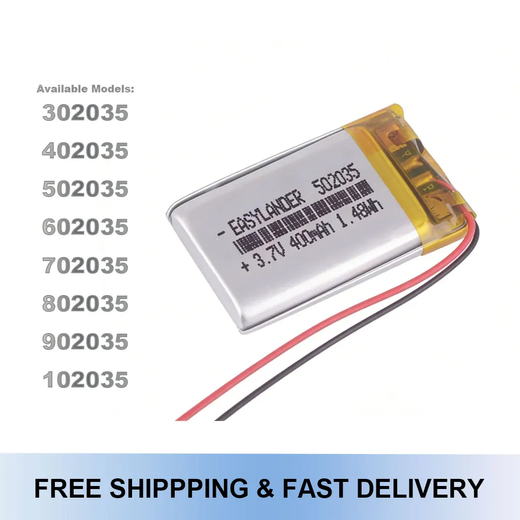 

10 шт. литий-полимерных аккумуляторов 3,7 В 300 мАч 402035 302035 502035 602035 702035 802035 902035 102035, перезаряжаемые батареи