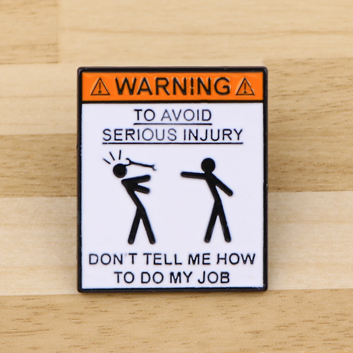 WARNING AVOID SERIOUS INJURY Enamel Pin Bag Lapel Pins Badges on Backpack Brooches for Women Fashion Jewelry Gifts for Friends