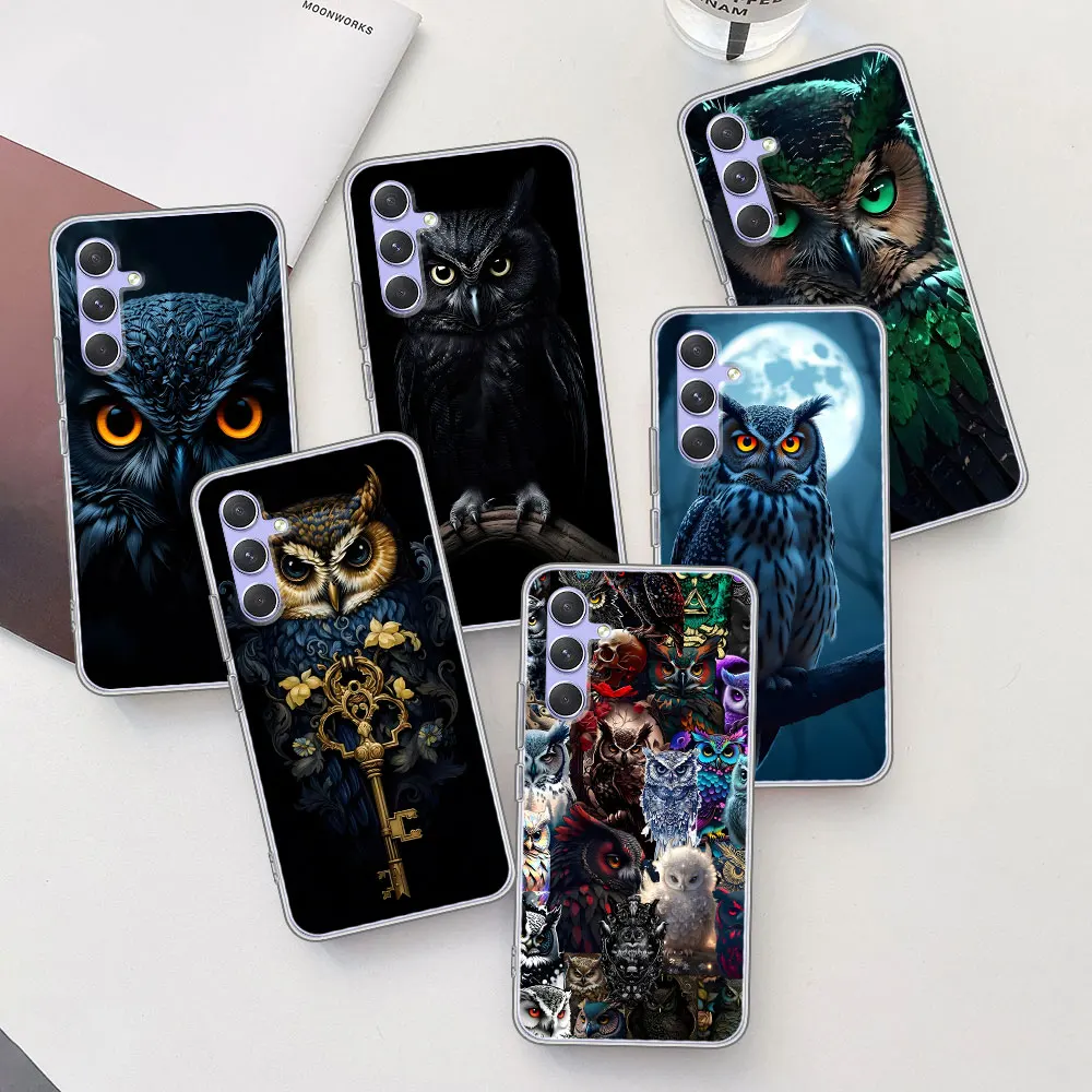 Animal Pet Cute Owl Case for Samsung Galaxy A15 A16 A17 A54 A14 A22 A51 A53 A12 A13 A23 A71 A52 A55 A35 A31 A33 TPU Phone Cover