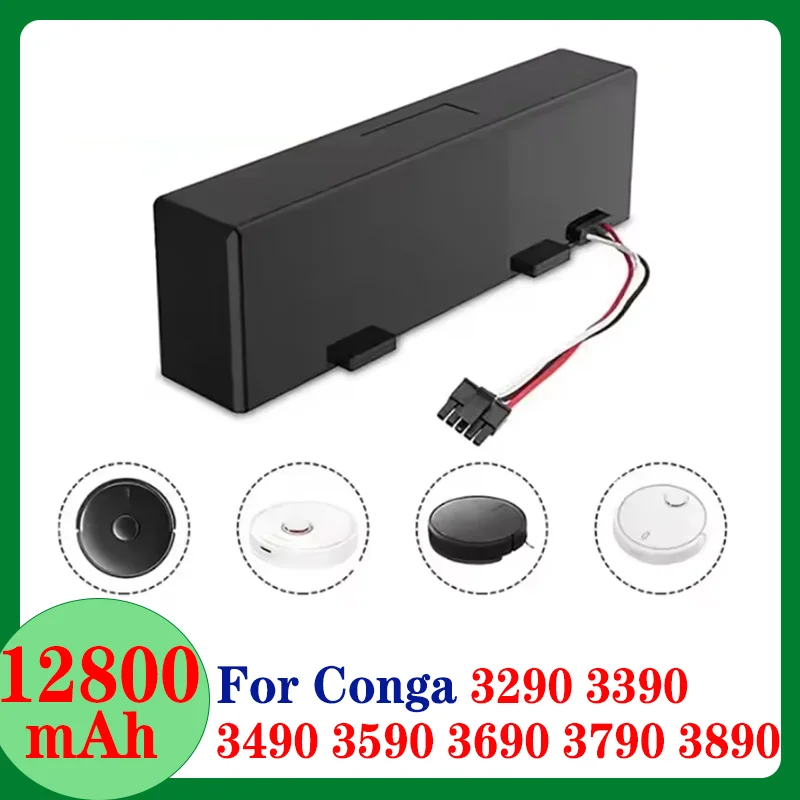 14.8V 12800mah Original Rechargeable battery For Conga 3590 3290 3390 3490 3690 3790 3890 Sweeping Mopping Robot Vacuum Cleaner