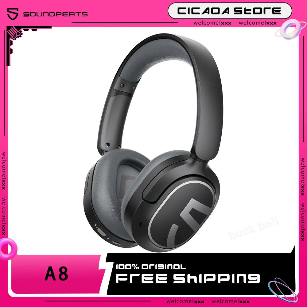 

Soundpeats A8 Headset Wireless Bluetooth Head-Mounted Custom Earphone Enc Noise Cancelling Low Latency Gaming Sports Headphones